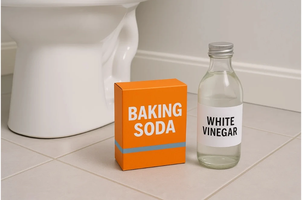 Baking soda và giấm, một mẹo vặt hiệu quả để xử lý bồn cầu thoát nước chậm do chất thải hữu cơ
