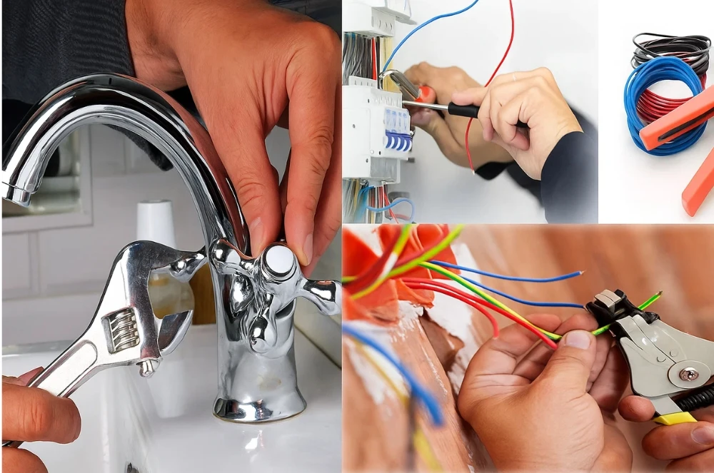 Tổng hợp dịch vụ của thợ sửa điện nước tại Hải Phòng: sửa vòi nước, khắc phục sự cố điện và dụng cụ chuyên nghiệp.